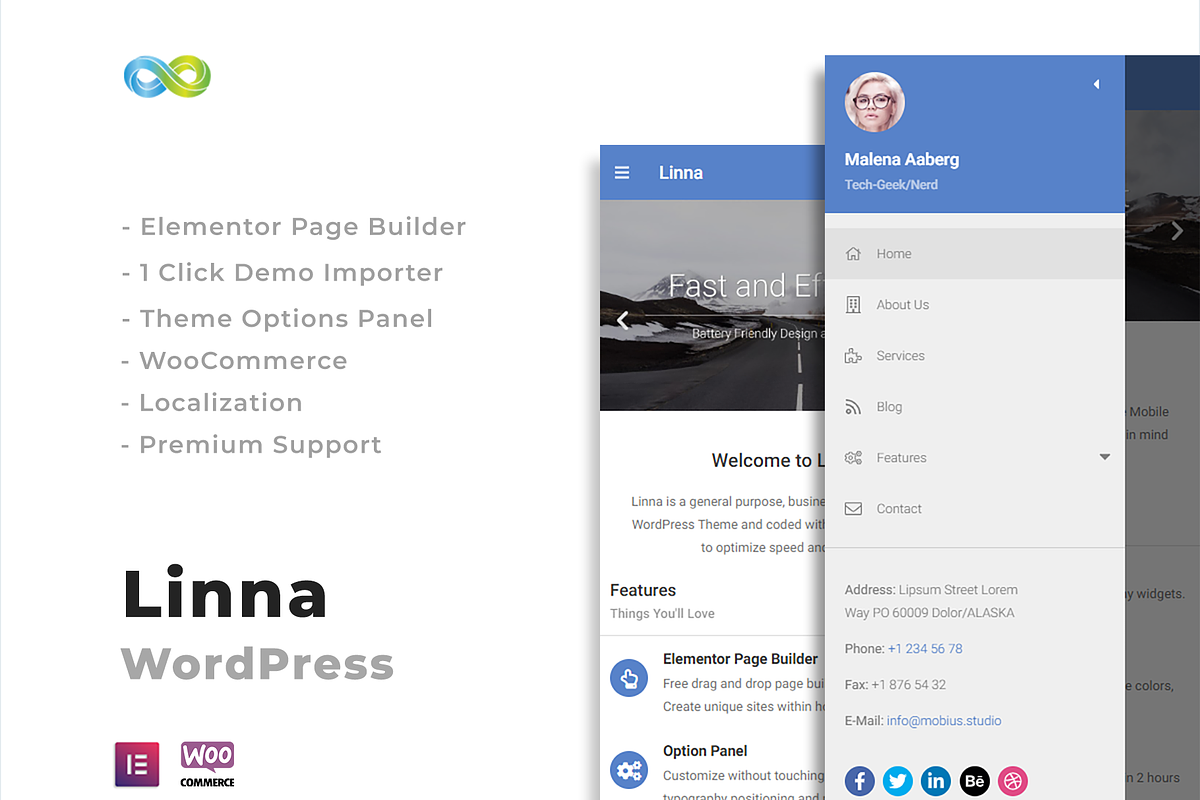 Linna - Clean Mobile WordPress Theme, a WordPress Template by Mobius Studio