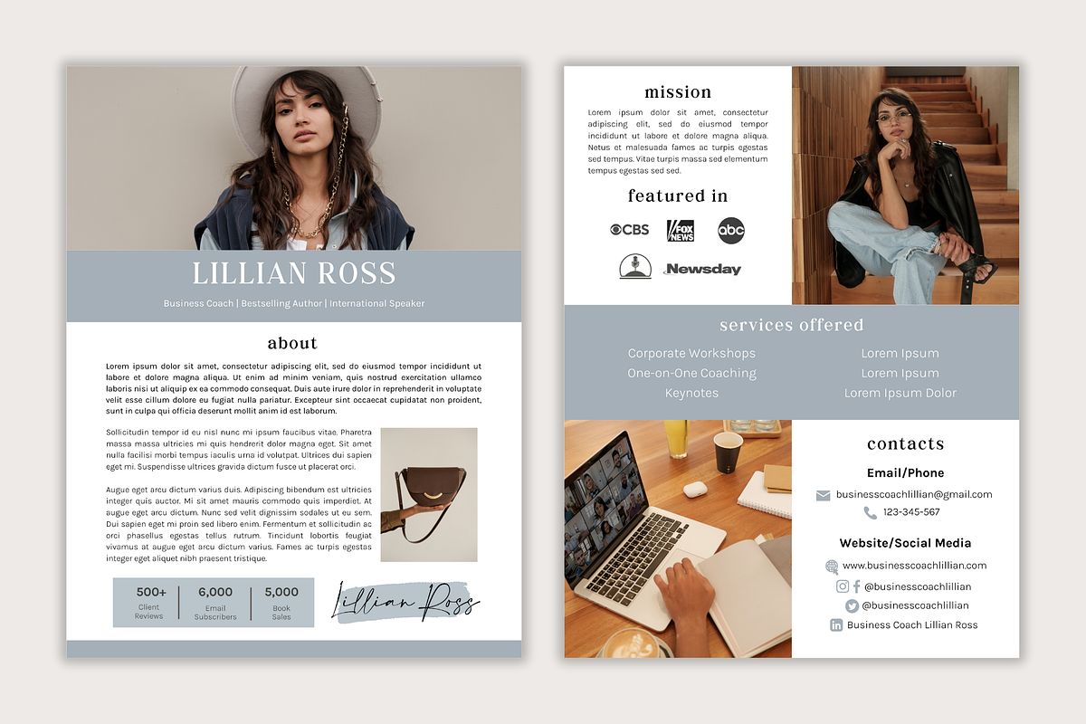 Influencer Media Press Kit, a Resume Template by thebrandcove (Photo 2 of 5)