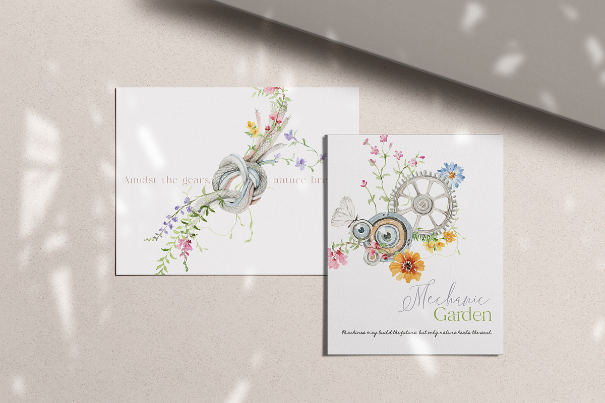 Watercolor MECHANIC GARDEN FLORAL, a Decorative Illustration by Beigetime (Photo 9 of 9)