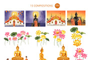 Lotus and Candle – Watercolor, a Person Illustration by CreativeValuation (Thumbnail 3 of 10)