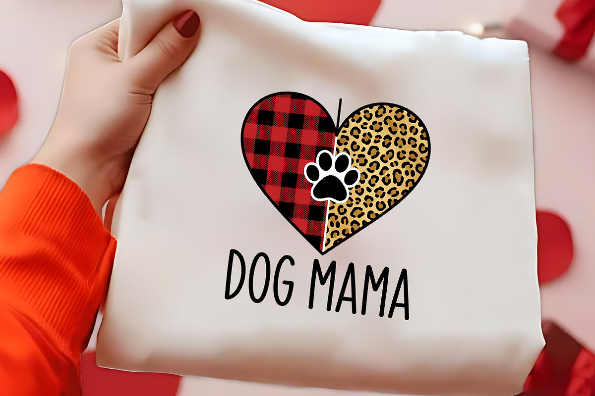 Dog Mama Plaid Leopard Heart PNG Art, a Seasonal Illustration by CrexoraLab (Photo 2 of 4)