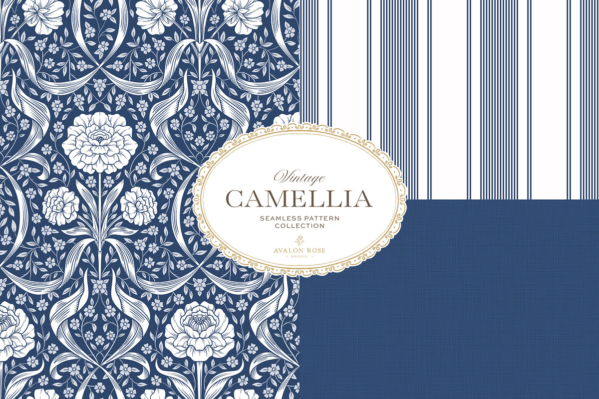 Arts & Crafts Floral Patterns Cobalt, a Pattern Graphic by Eclectic Anthology (Photo 4 of 10)