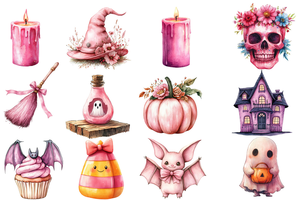 Pink Halloween Sublimation Clipart, an Illustration by Designworld (Photo 4 of 5)