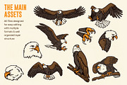 Vintage Eagle Illustrations, an Animal Illustration by ARQAM Studio (Thumbnail 2 of 9)