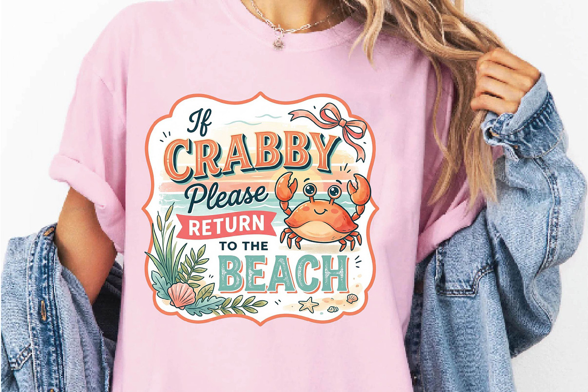 Cute Summer Crab Sublimation Design, a Seasonal Illustration by DreamPrint404 (Photo 4 of 6)