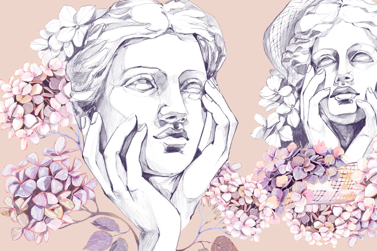 Snake Hydrangeas Garden Clipart, a Decorative Illustration by Shabbypie (Photo 4 of 20)