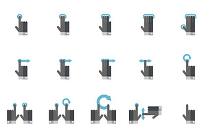 Mobile Touch Gesture Icons