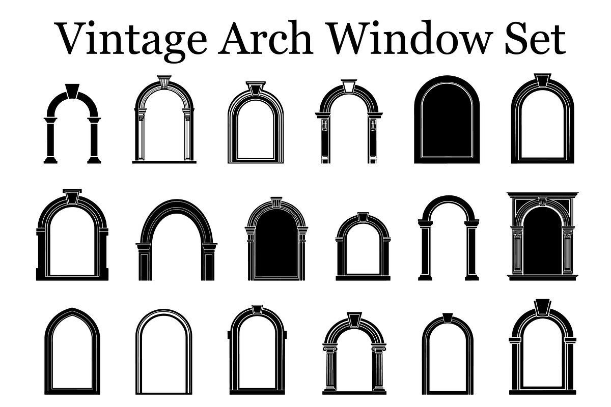 Vintage Arch Window Silhouette, a Graphic by hafijul (Photo 1 of 10)