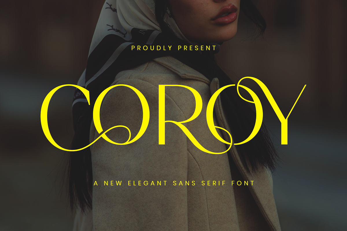 Coroy - Elegant Sans Serif Font, a Sans Serif Font by Aqeel_Art (Photo 1 of 12)