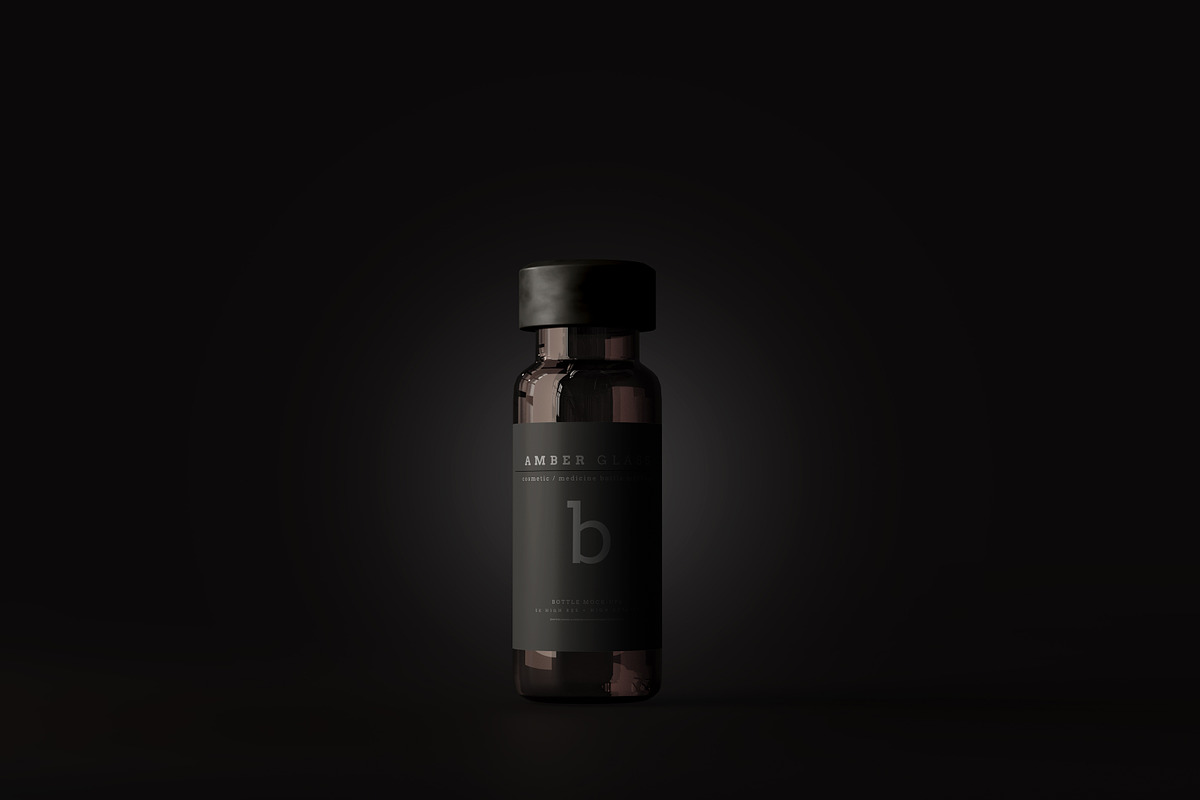 Amber Glass Vial Bottle Mockups, a Cups & Container Mockup by pmvch (Photo 9 of 20)