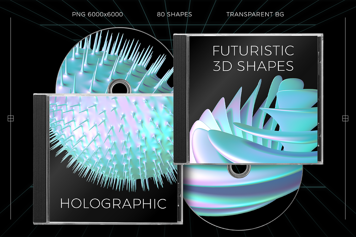 Futuristic holographic 3d shapes, an Object Graphic by Fox's Monday (Photo 7 of 10)
