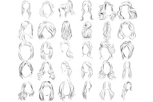 Womens Hair Set 2 Procreate Brush