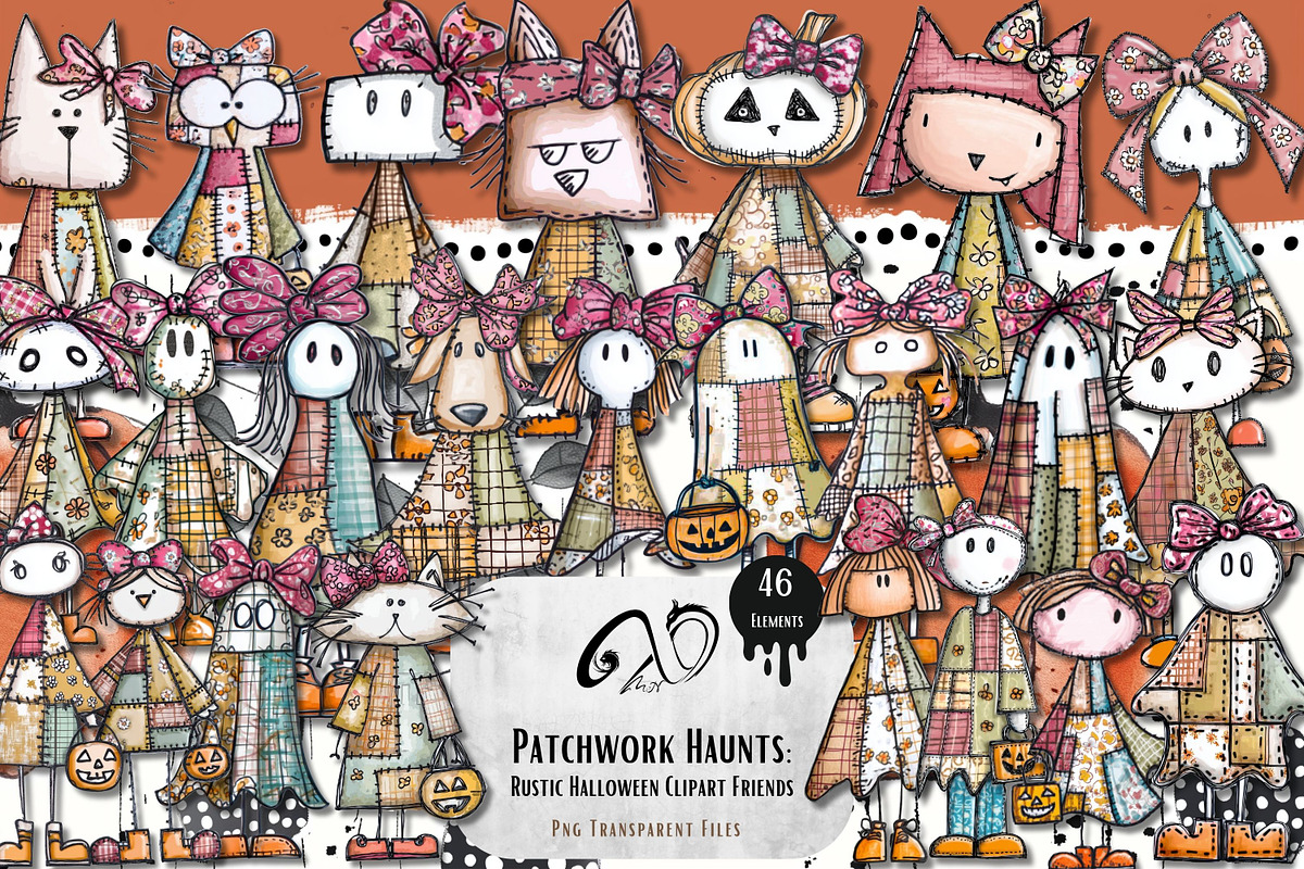 Patchwork Haunts: Rustic Halloween, an Animal Illustration by NiiiNArt (Photo 1 of 3)