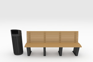 3D Model Bench Park 42