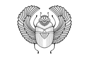 Egyptian Scarab Tattoo hand drawn