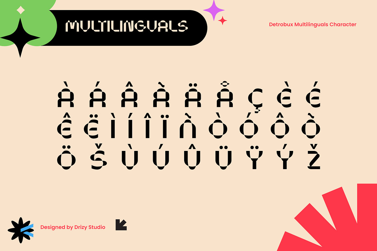 Detrobux - Experimental Folded Font, a Sans Serif Font by Drizy (Photo 4 of 10)
