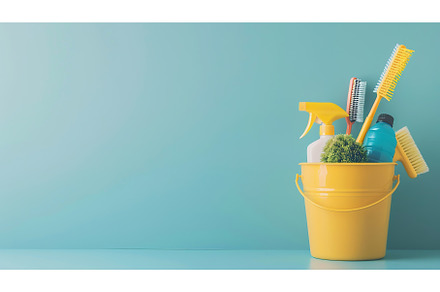 Bucket filled with cleaning supplies, a Nature Photo by Lermont51