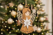 Nativity Angel Ornaments SVG Bundle, a Decorative Illustration by svgocean (Thumbnail 7 of 7)