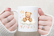 Nursery Teddy Bear Clipart,Boho Clip, an Illustration by Sublimation Artist (Thumbnail 5 of 6)