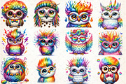 Rainbow Owl Clipart Sublimation, an Illustration by Libby Wishes (Thumbnail 3 of 4)