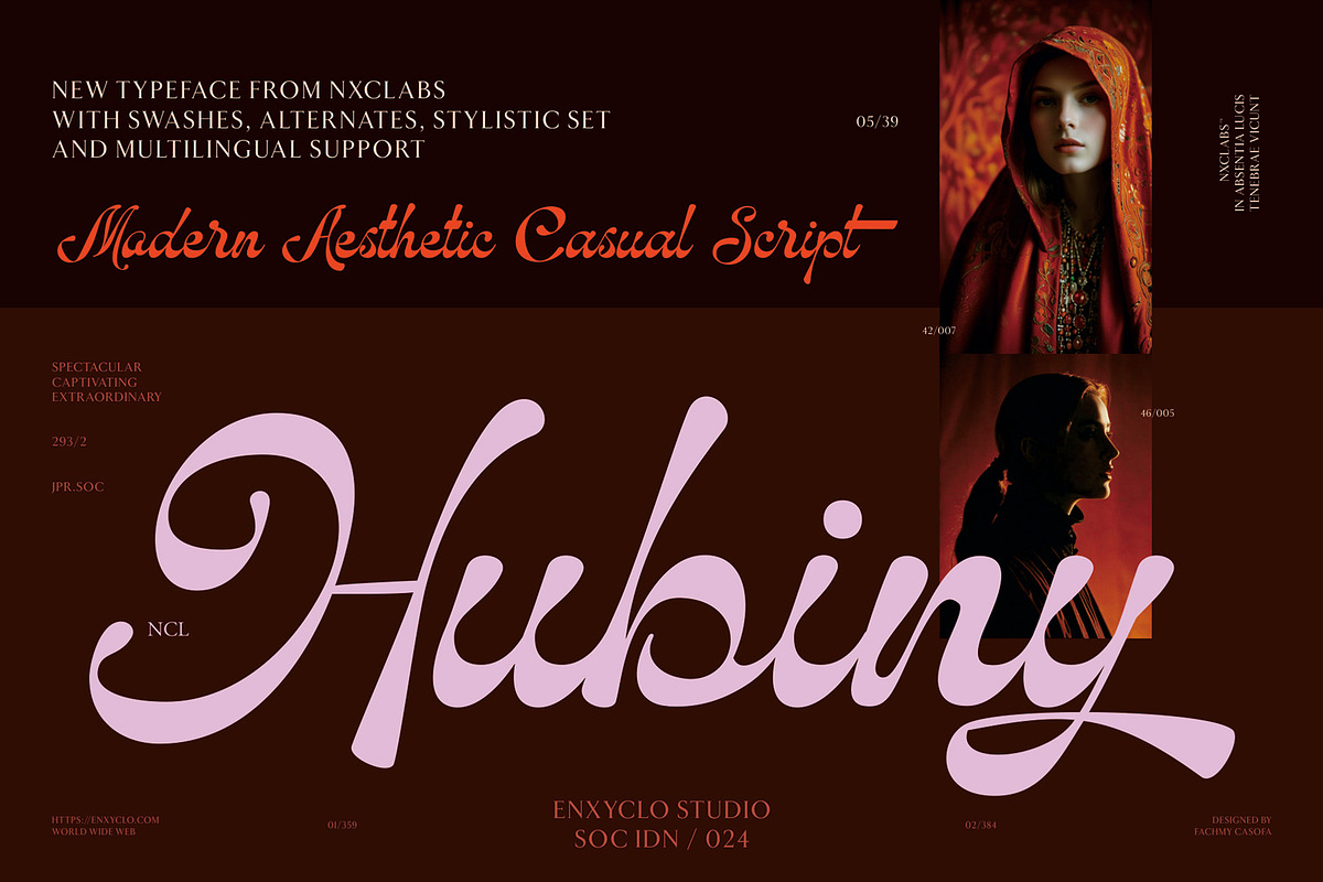 NCL Hubiny — Elegant Script, a Script Font by Enxyclo Studio (Photo 1 of 15)
