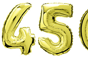Golden numbers balloon isolated on a
