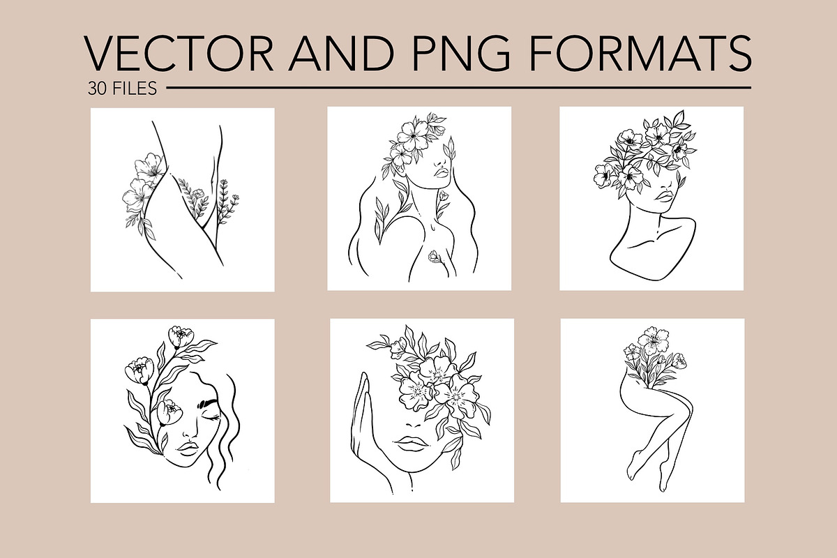 Women & flowers BUNDLE, a Graphic by heyXeni (Photo 17 of 68)