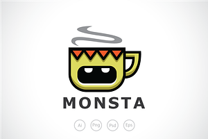 Monster Mug Logo Template