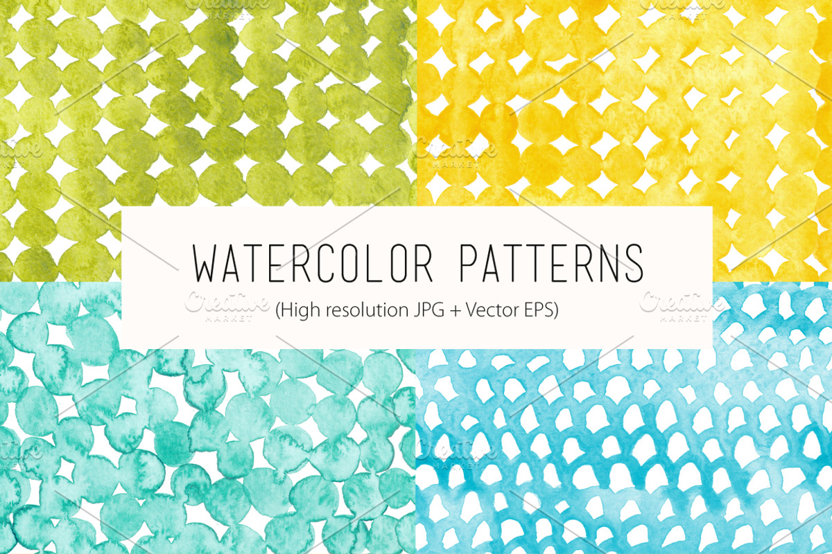Watercolor seamless patterns
