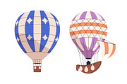 Hot air balloons for sky flying set, a Transportation Illustration by Good Studio (Thumbnail 5 of 7)