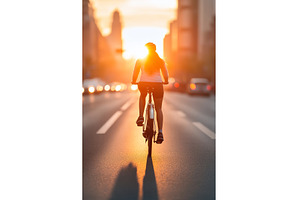 Blurred Female Cyclist Riding on, a Sports & Recreation Photo by Lermont51