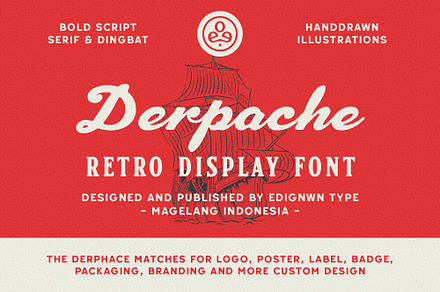 Derpache - Retro Display Font, a Serif Font by Edignwn Type
