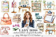Watercolor Lady Boss Clipart, an Illustration by Designking (Thumbnail 1 of 5)