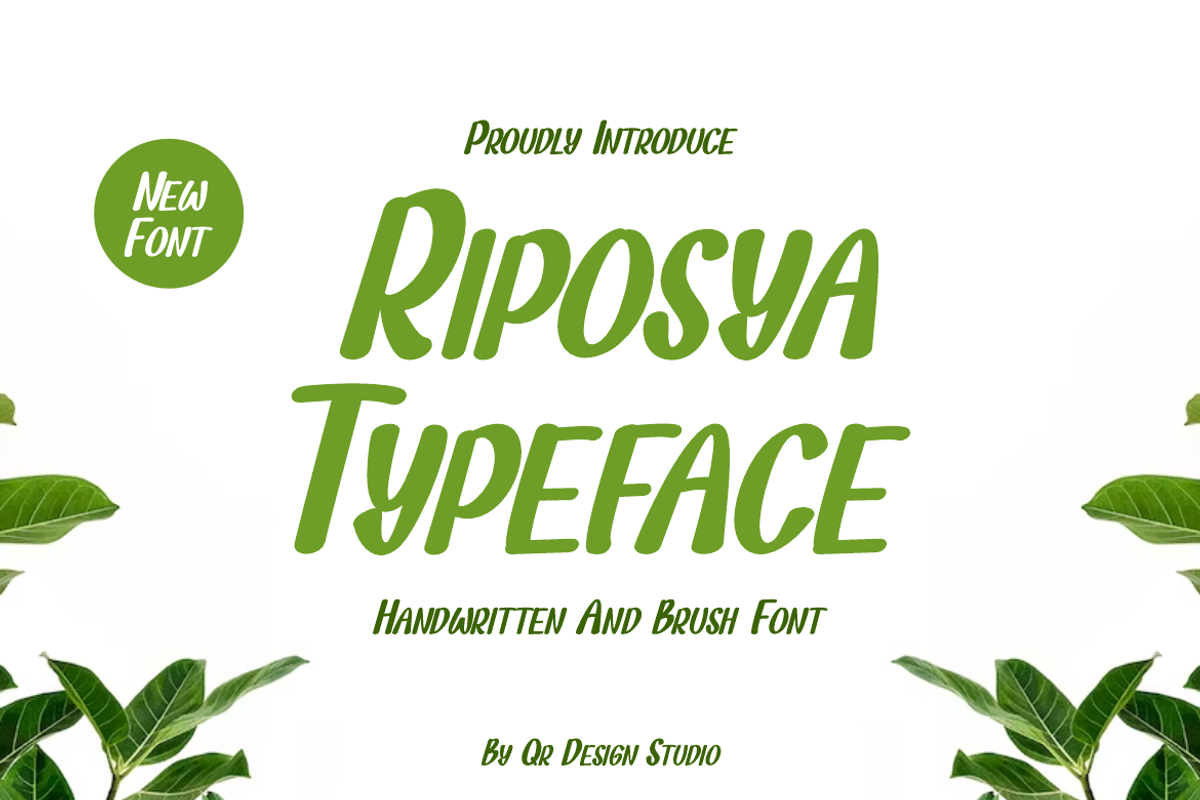 Riposya Typeface, a Handwritten Font by QR Design Studio (Photo 1 of 9)