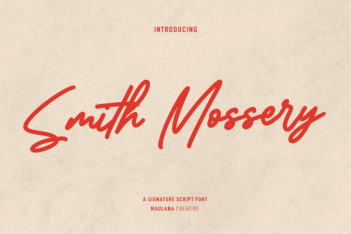 Smith Mossery Script Font, a Script Font by Maulana Creative (Photo 1 of 9)