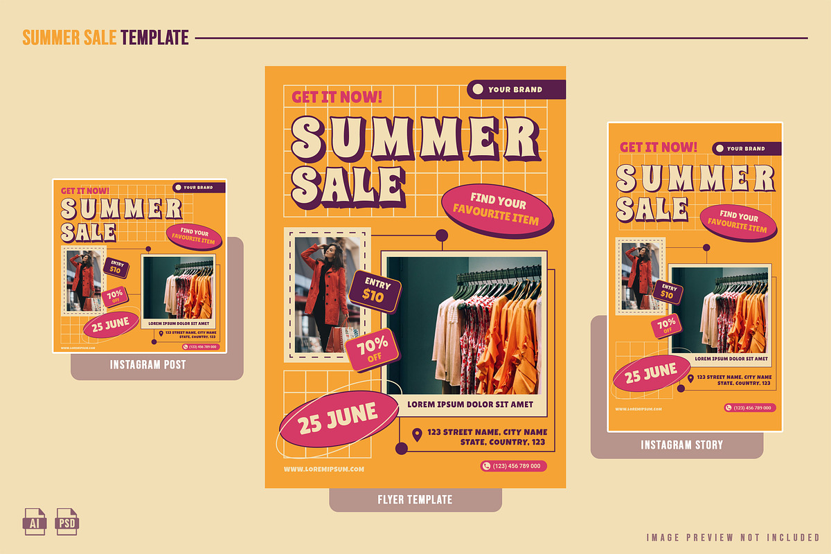 Summer Fashion Sale Template, a Print Template by NOX Labs