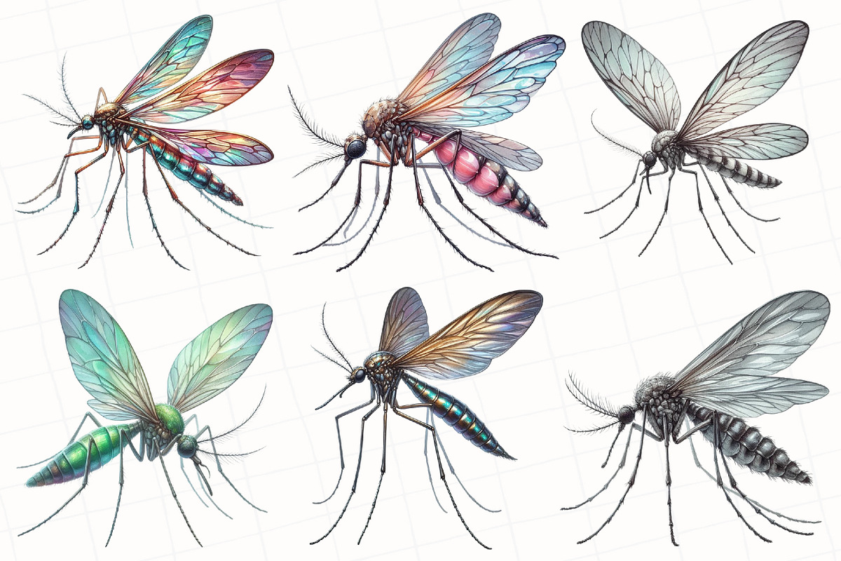 Watercolor Mosquitoes Clipart, an Illustration by OK Design (Photo 2 of 5)