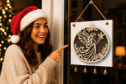 Christmas Angel Ornament SVG, a Work Illustration by Digital Artistic99 (Thumbnail 3 of 4)