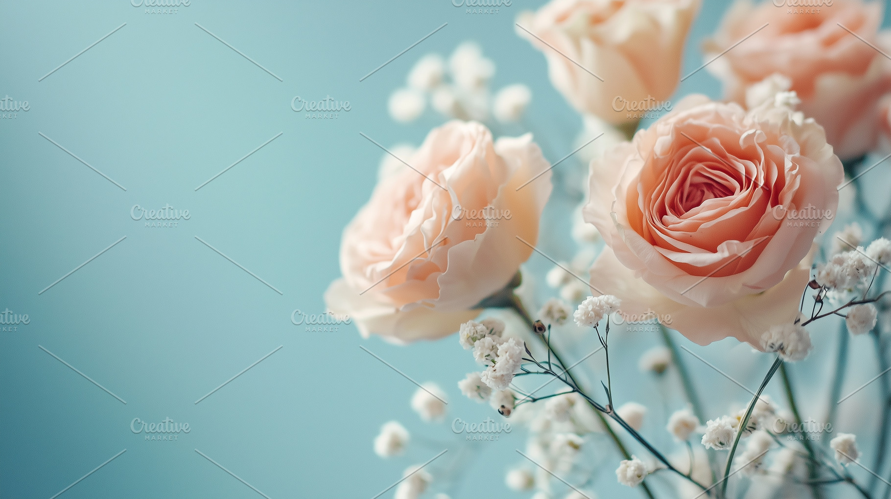 Soft and delicate peach roses, a Nature Photo by MistyDay