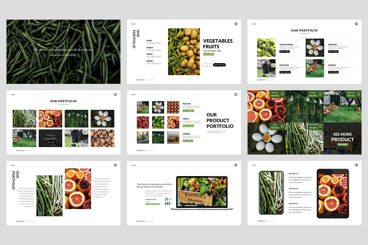Farm-Agriculture PowerPoint Template, a Presentation Template by Art ...