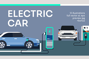 Electric Car Illustrations