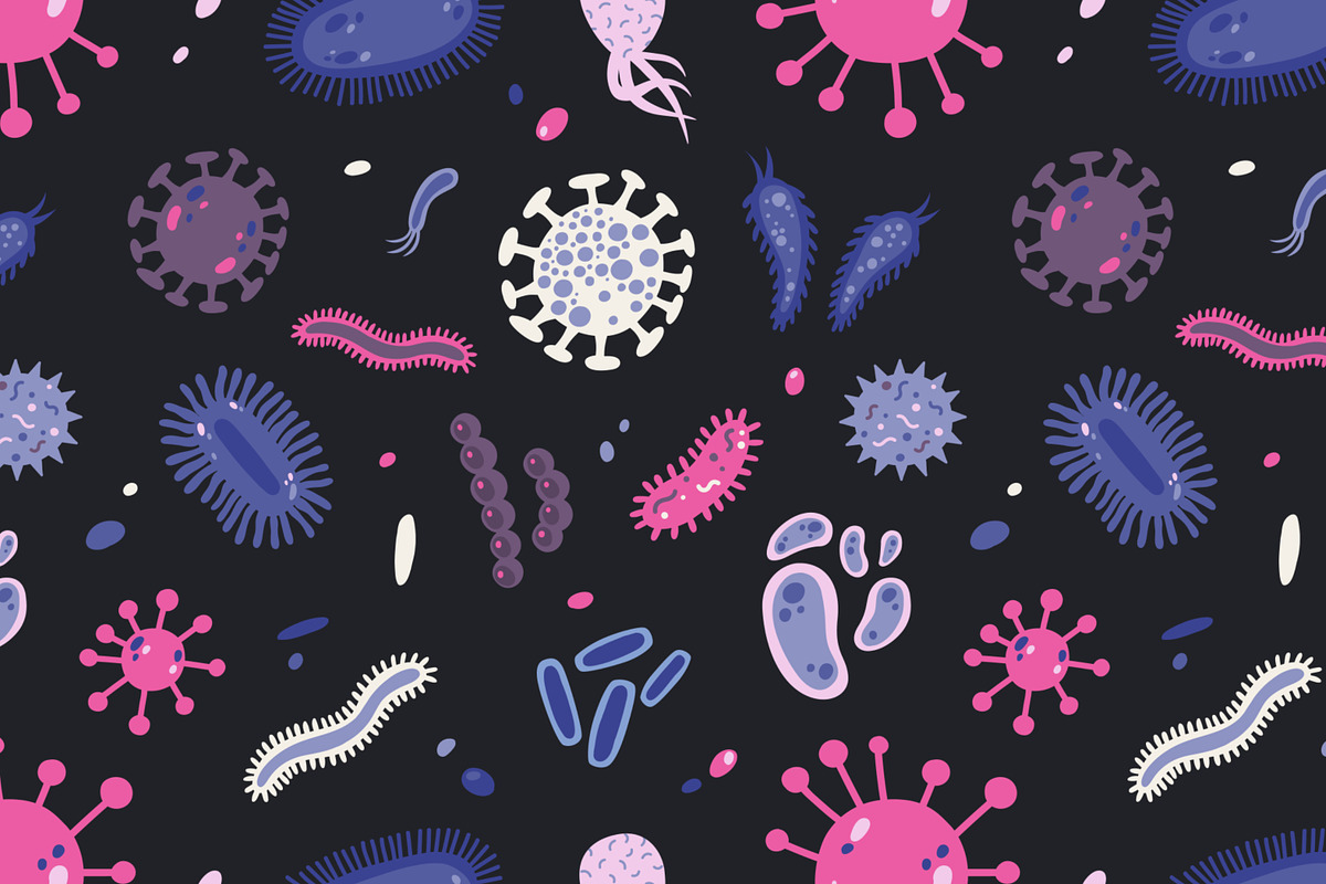 Microbes set and seamless, an Animal Illustration by Good Studio (Photo 5 of 14)