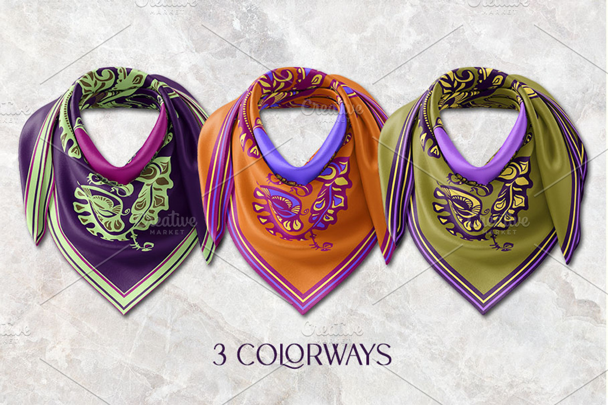 Plum Royale Silk Scarves Design, an Object Graphic by ilustrinna (Photo 4 of 12)