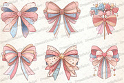 Pastel Kawaii Christmas Bow Clipart, an Illustration by DreamCafeArt (Thumbnail 2 of 8)