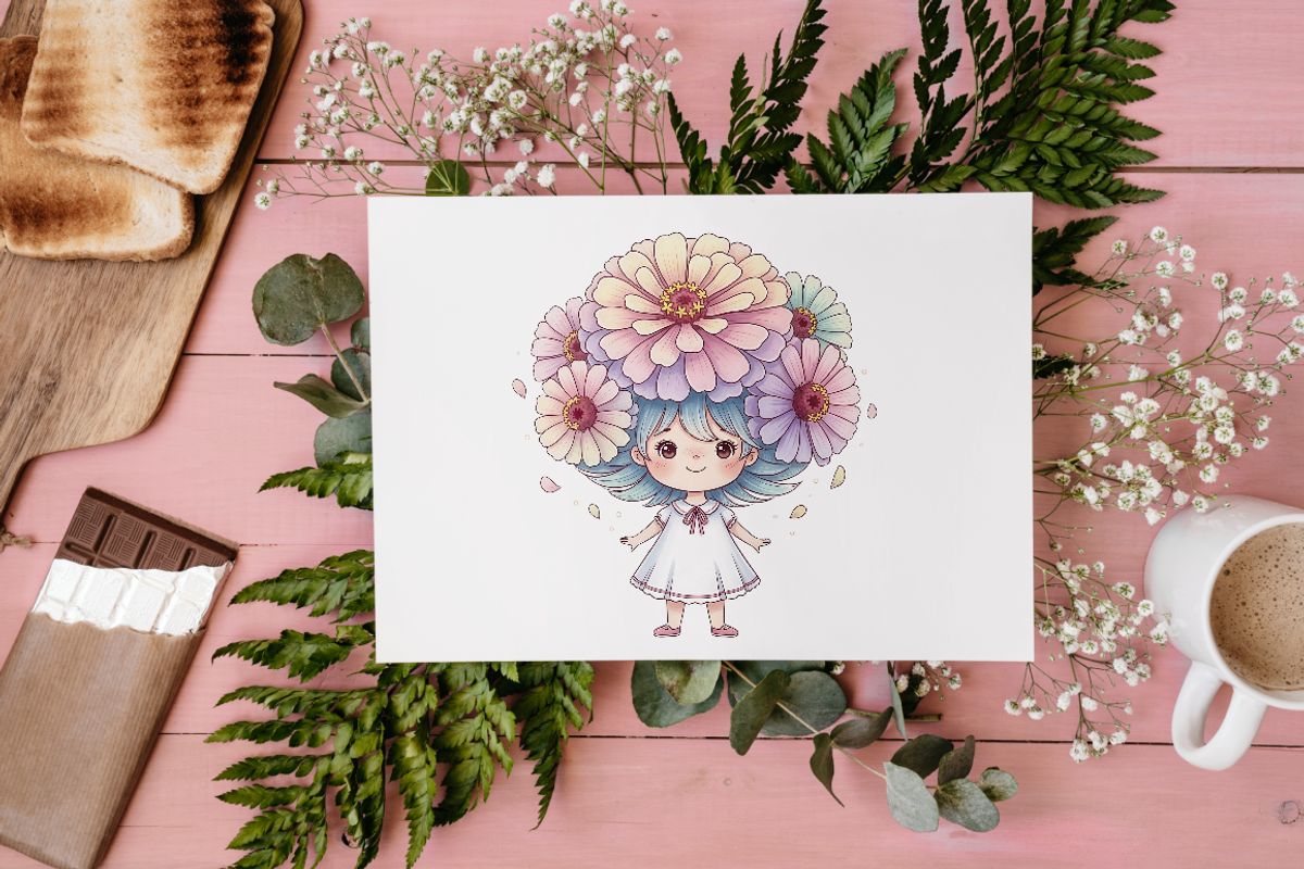 Whimsical Floral Child PNG Clipart., an Object Illustration by KennedyStudio (Photo 5 of 5)