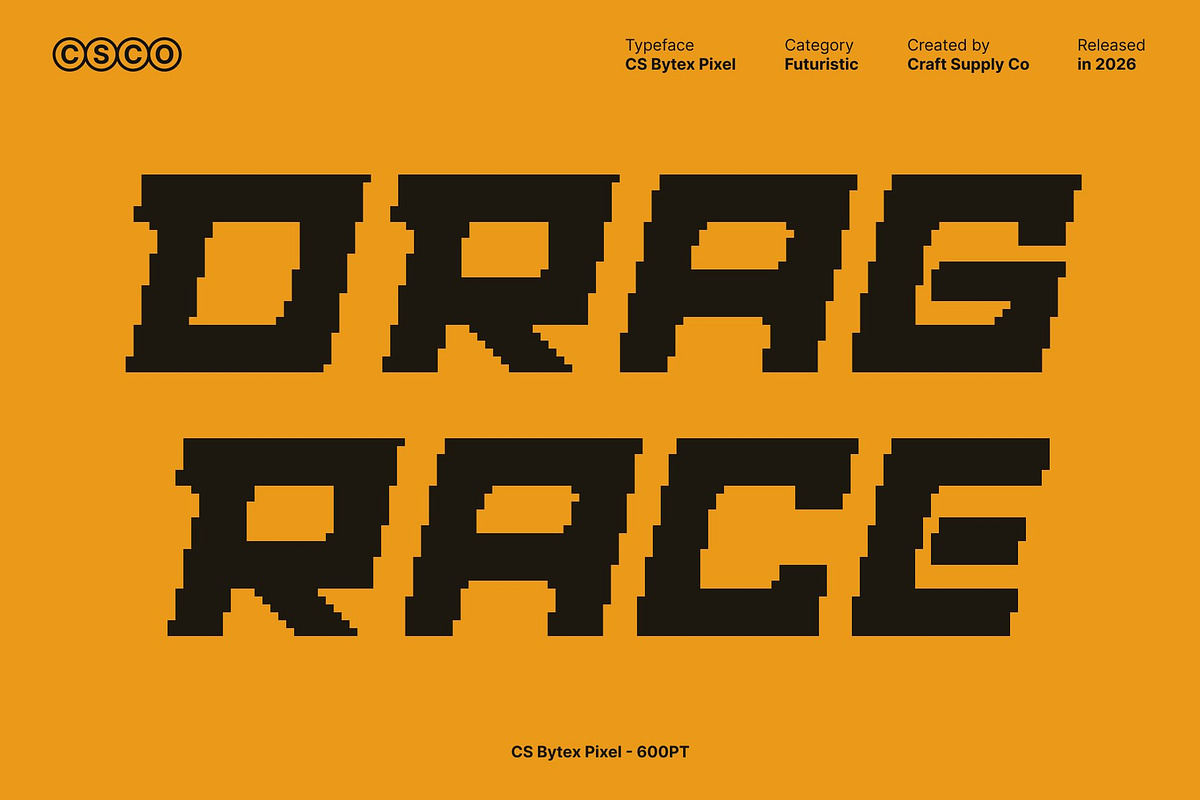 CS Bytex Pixel, a Sans Serif Font by Craft Supply Co. (Photo 2 of 8)