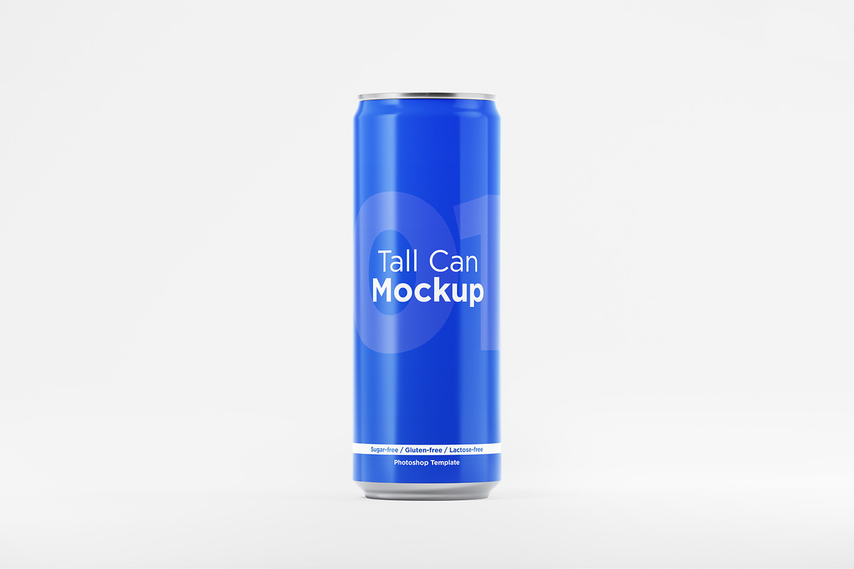 6 Tall Aluminum Cans Mockup Pack, a Cups & Container Mockup by DreamVisuals (Photo 5 of 7)