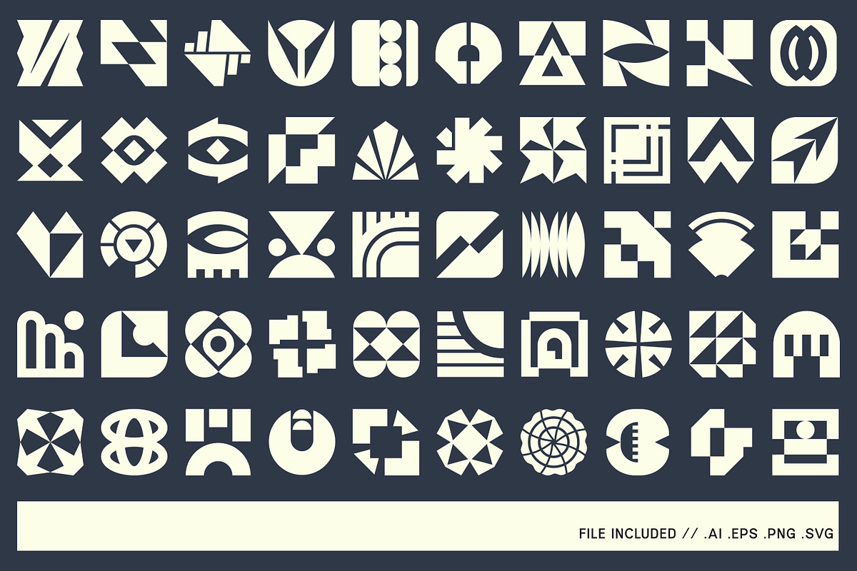 Geometric Logo Template Vol 6, a Solid Icon by Tekuni (Photo 3 of 10)