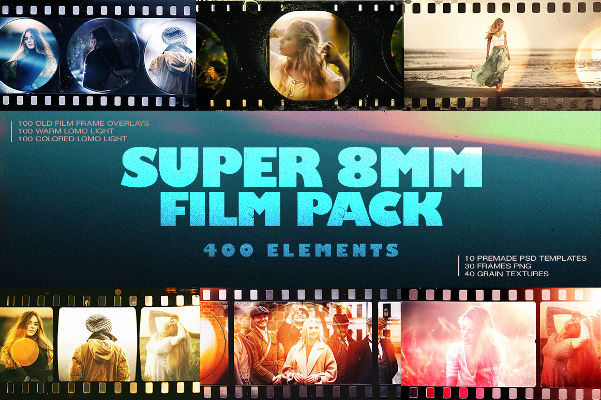 400 Elements Super 8mm Film Pack, an Action Add-On by Cursedesign (Photo 1 of 6)