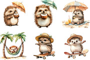 Summer Hedgehog Clipart, an Illustration by DreamArtGraphic (Thumbnail 3 of 4)